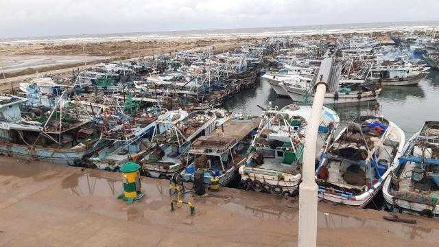 توقف حركة الملاحة بمياه البحر المتوسط لليوم الرابع على التوالي بكفر الشيخ