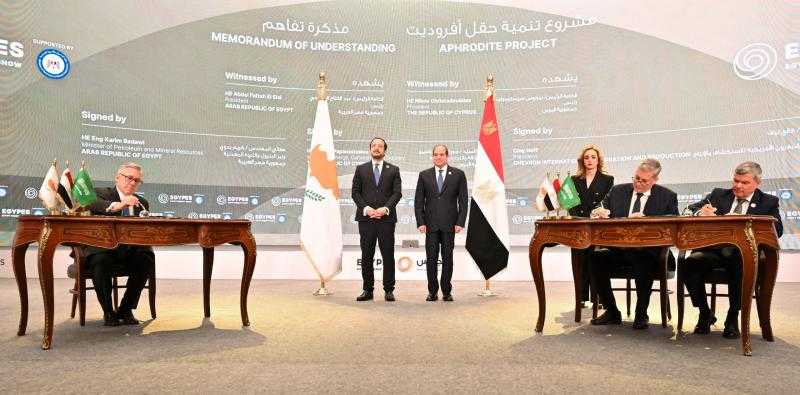 بحضور رئيسي البلدين.. مصر وقبرص توقعان اتفاقيتين للتعاون بمجال الغاز الطبيعي