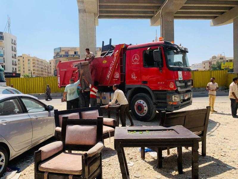 حملات لإزالة الإشغالات العشوائية ومخالفات البناء بعدة مناطق بمدينة 6 أكتوبر