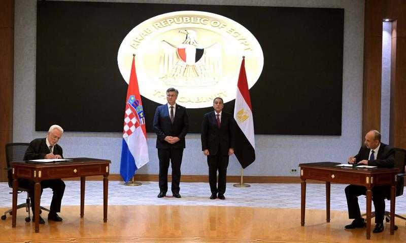 مصر وكرواتيا توقعان مذكرة تفاهم لتعزيز التعاون في المجالات الاستثمارية