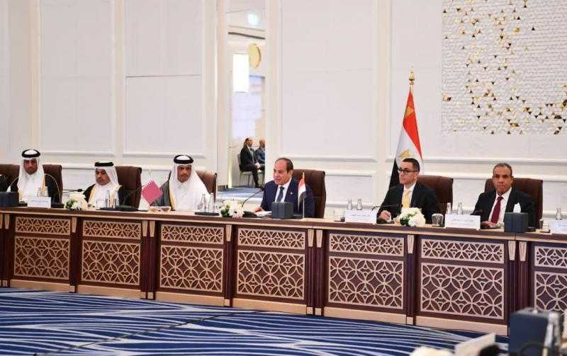 الرئيس السيسي يدعو الشركات القطرية إلى توسيع حجم استثماراتها في مصر