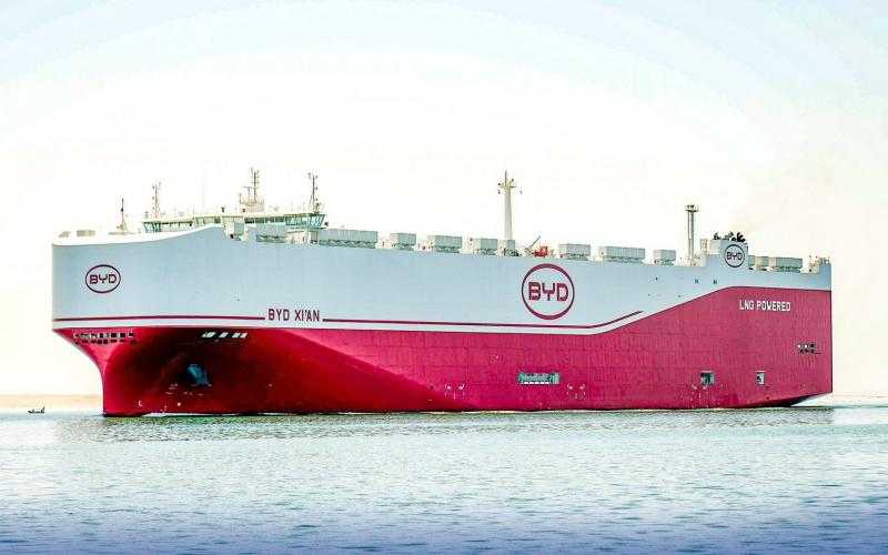حاملة السيارات BYD XIAN تعبر قناة السويس لأول مرة متجهة إلى إيطاليا