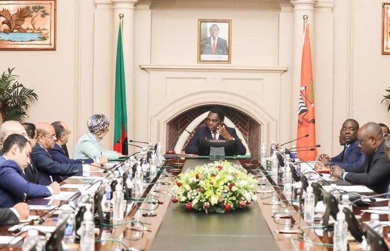 الرئيس الزامبي يبحث مع السفارة المصرية تعزيز التعاون الاقتصادي التنموي