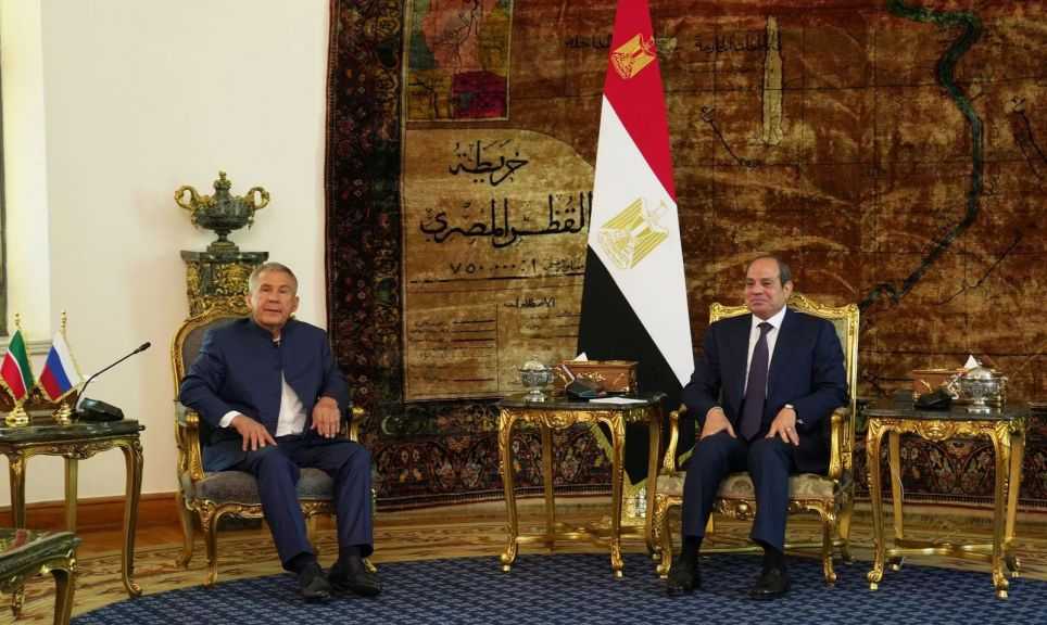 رئيسا مصر وتتارستان يؤكدان على ضرورة تعزيز التعاون بمجالات السياحة والزراعة والصناعة