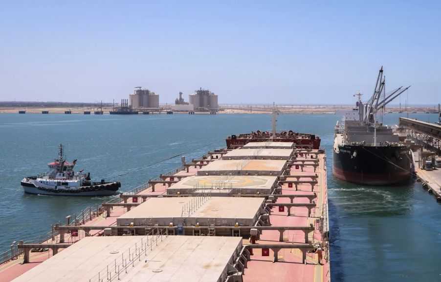 تضم قمح وذرة وفول صويا.. ميناء دمياط يستقبل 73002 طنًا من البضائع