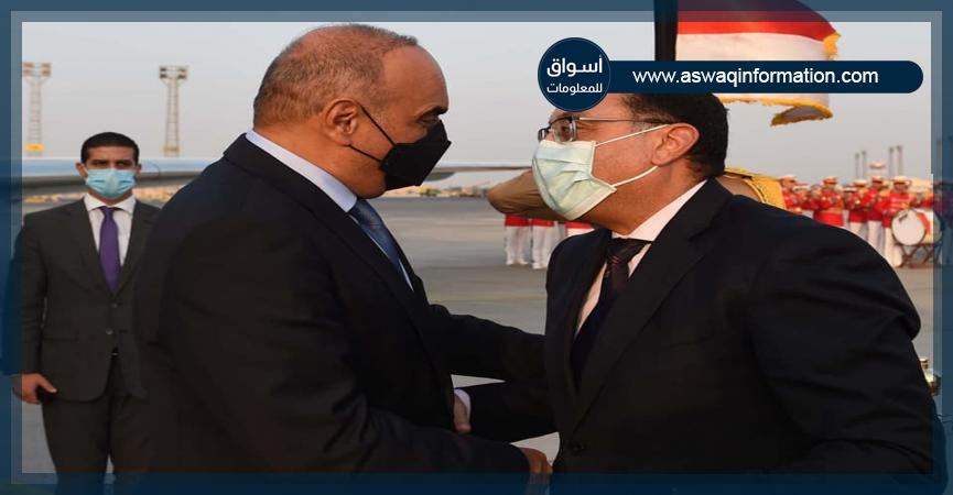 أثناء استقبال رئيس الوزراء لنظيره الأردني بمطار القاهرة الدولي