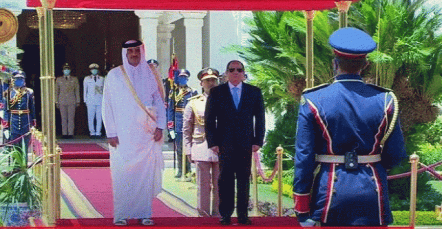 وصول أمير قطر  قصر الاتحادية