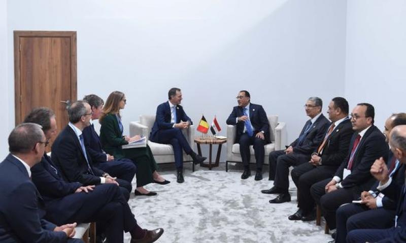 جانب من اجتماع رئيس الوزراء بنظيره البلجيكي