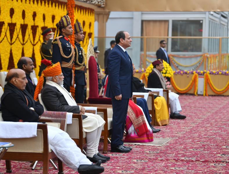 الرئيس السيسي خلال مشاركته في يوم الجمهورية الهندي
