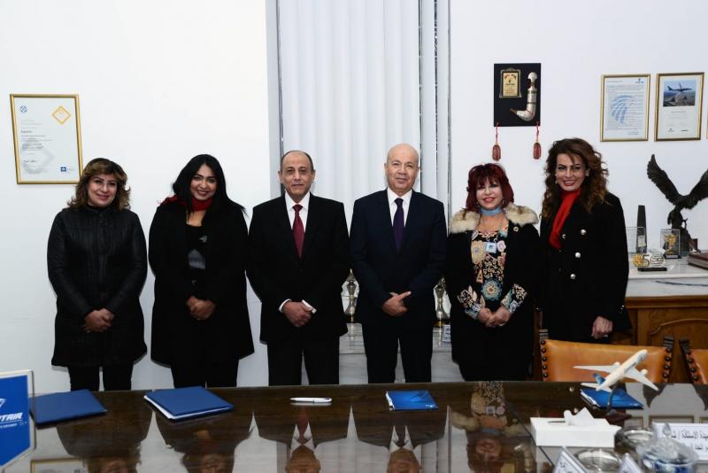 وزير الطيران المدني مع وفد اتحاد المستثمرات العرب