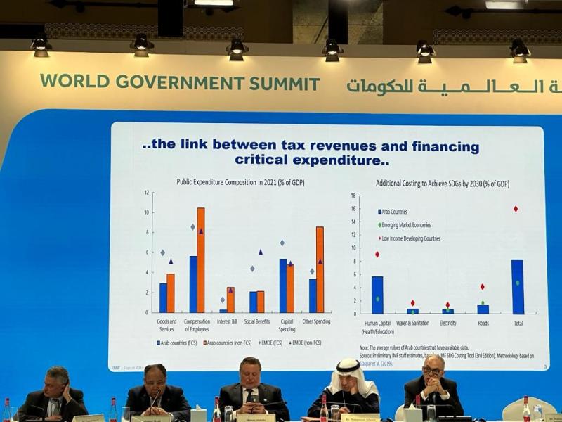 معيط خلال مشاركته في جلسة «فرص تعزيز الإيرادات الداخلية» بمنتدى المالية العامة في دبي