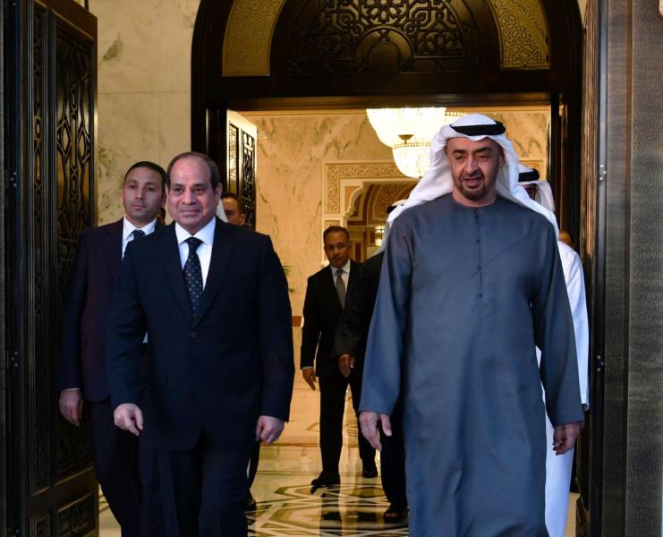الشيخ محمد بن زايد رئيس دولة الإمارات يستقبل الرئيس السيسي