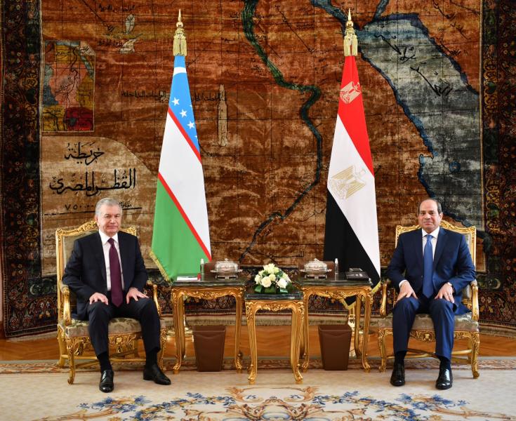 رئيسا مصر وأوزباكستان 