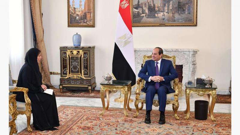 الرئيس السيسي وسفيرة دولة الإمارات العربية المتحدة بالقاهرة