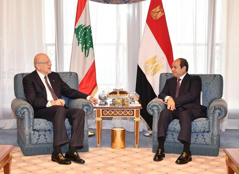 الرئيس السيسي ورئيس وزراء لبنان