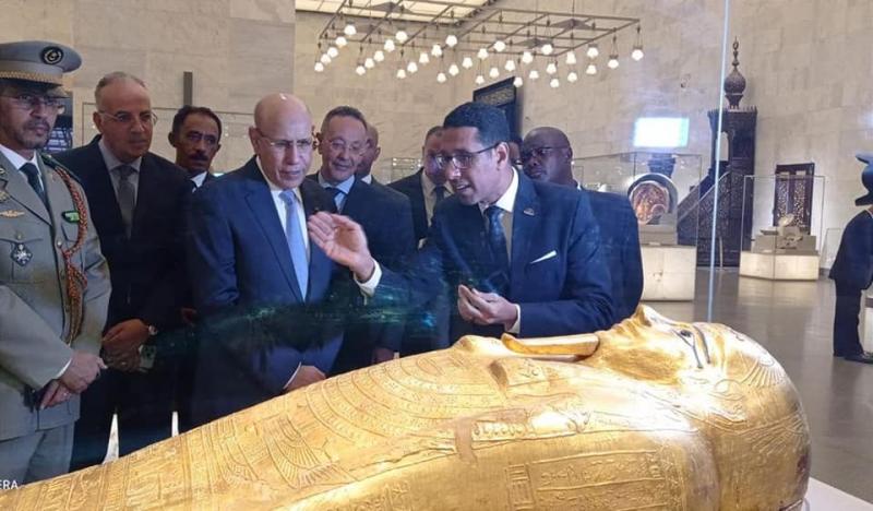 رئيس موريتانيا يزور المتحف القومي للحضارة المصرية