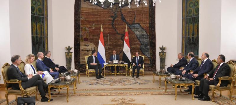 الرئيس السيسي خلال استقباله رئيس وزراء هولندا