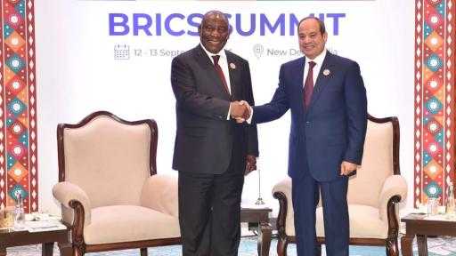 الرئيس السيسي: مهتمون بتعزيز التعاون مع جنوب إفريقيا في إنشاء ممرات تجارية... الرئيس السيسي: مهتمون بتعزيز التعاون مع جنوب إفريقيا في إنشاء ممرات تجارية أكثر كفاءة بالقارة